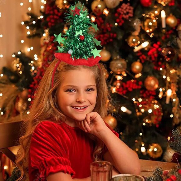 Christmas Headbands Women Xmas Deer Hair Hoop Glitter Reindeer Antlers Headband - Picture 6 of 7